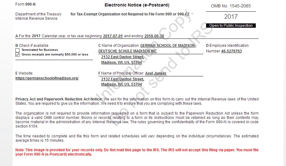 990-N e-postcard filing